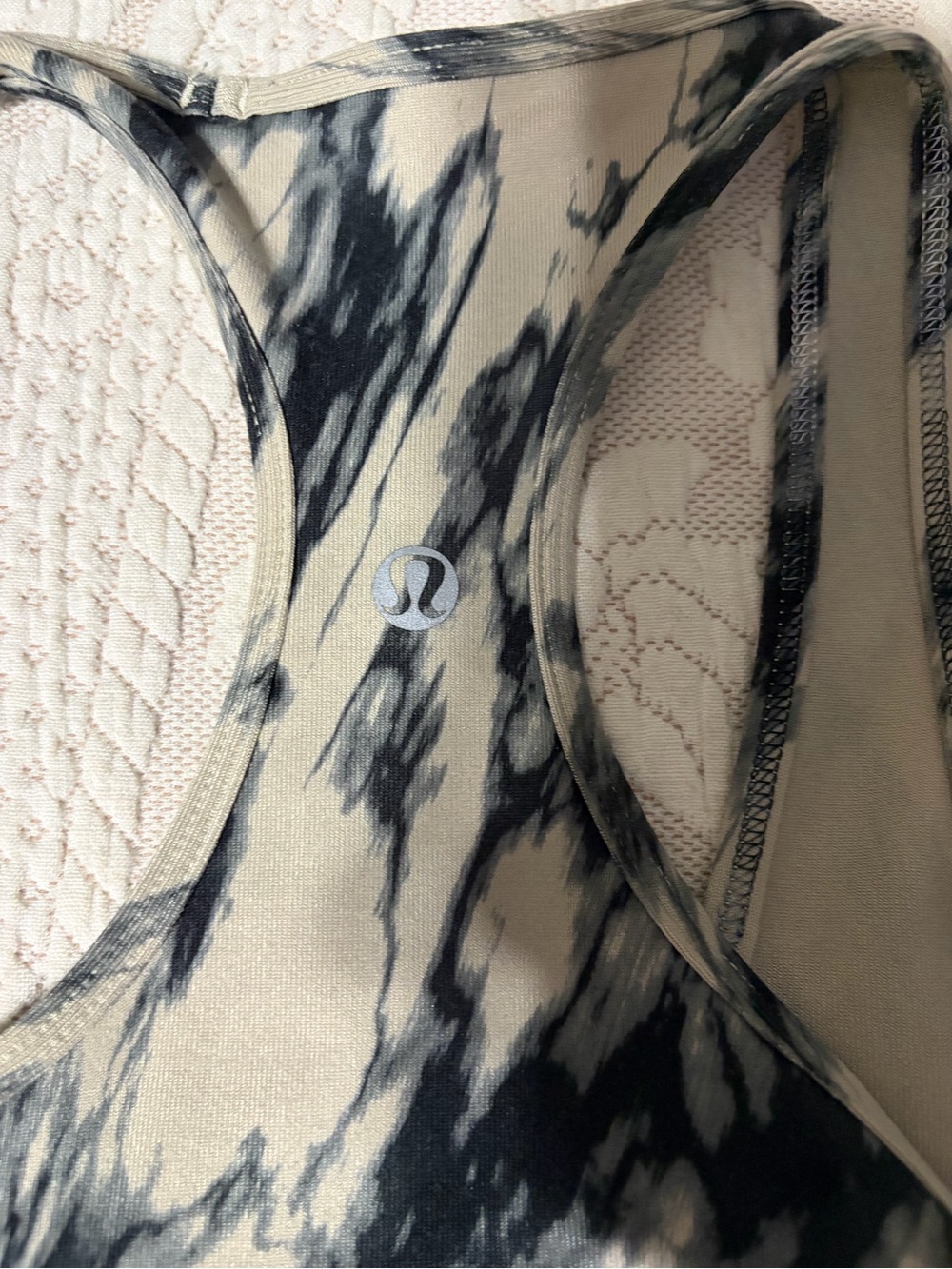 Like New Lululemon Black & Cream Tie-Dye Racerback Tank Top see measurements - Picture 4 of 5
